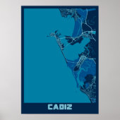 Cadiz - Spanje Peace City Map Poster (Voorkant)