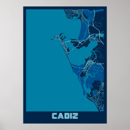 Cadiz - Spanje Peace City Map Poster