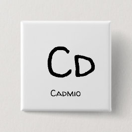 Cadmio - Cd Vierkante Button 5,1 Cm