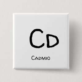 Cadmium - Cd Vierkante Button 5,1 Cm
