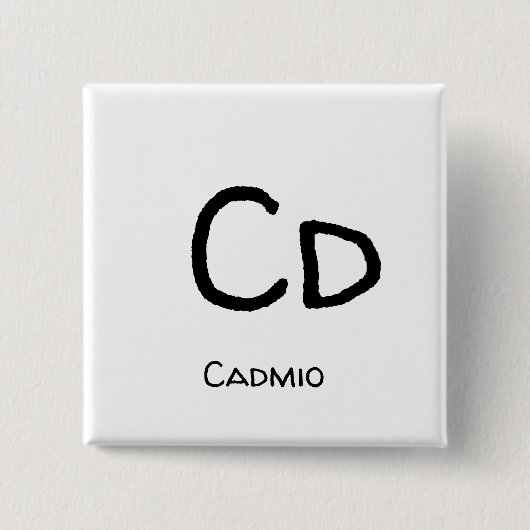 Cadmium - Cd Vierkante Button 5,1 Cm (Voorkant)
