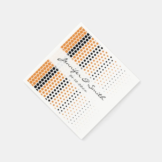 Cadmium Oranje en Black Polka Dot Servetten (Hoek)