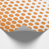 Cadmium Oranje Polka Dot Modern White Cadeaupapier (Hoek)
