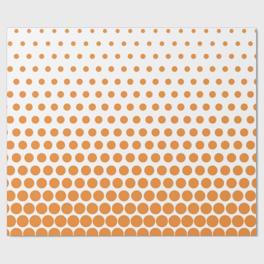 Cadmium Oranje Polka Dot Modern White Cadeaupapier (Vlak)