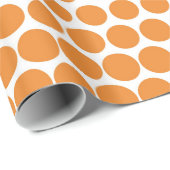 Cadmium Oranje Polka Dot Modern White Cadeaupapier (Rol Hoek)