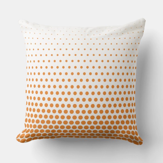 Cadmium Oranje Polka Dot Modern White Kussen (Voorkant)