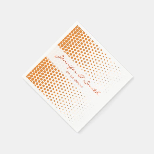 Cadmium Oranje Stip Modern Wit Servetten (Hoek)