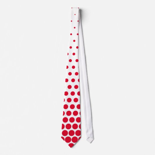 Cadmium Red Polka Dot Modern White Stropdas (Voorkant)