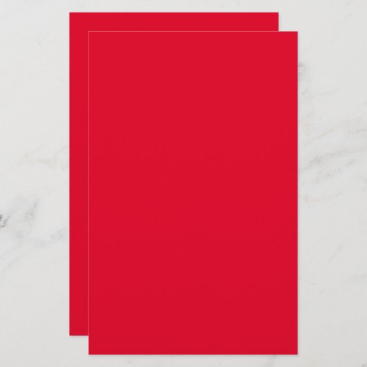 Cadmium Red Solid Color Briefpapier (Voorkant / Achterkant)