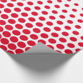 Cadmium Rood Stippenpatroon Modern Wit Cadeaupapier (Hoek)