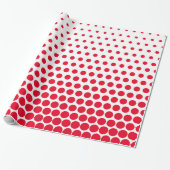 Cadmium Rood Stippenpatroon Modern Wit Cadeaupapier (Uitgerold)
