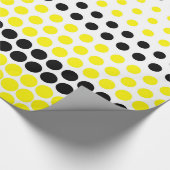 Cadmium Yellow en Black Polka Dot Cadeaupapier (Hoek)