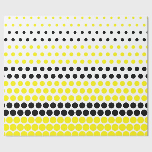 Cadmium Yellow en Black Polka Dot Cadeaupapier (Vlak)