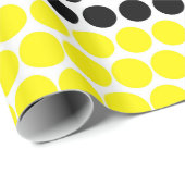 Cadmium Yellow en Black Polka Dot Cadeaupapier (Rol Hoek)