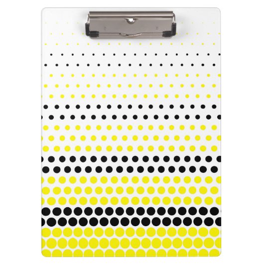 Cadmium Yellow en Black Polka Dot Klembord (Voorkant)