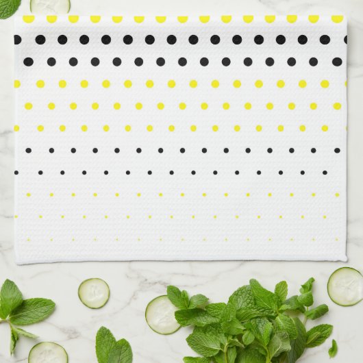 Cadmium Yellow en Black Polka Dot Theedoek (Gevouwen)