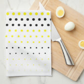 Cadmium Yellow en Black Polka Dot Theedoek (Quarter Fold)