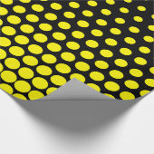 Cadmium Yellow Polka Dot Modern Black Cadeaupapier (Hoek)