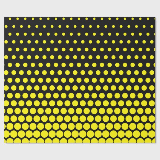 Cadmium Yellow Polka Dot Modern Black Cadeaupapier (Vlak)