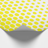 Cadmium Yellow Polka Dot Modern White Cadeaupapier (Hoek)