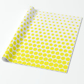 Cadmium Yellow Polka Dot Modern White Cadeaupapier (Uitgerold)