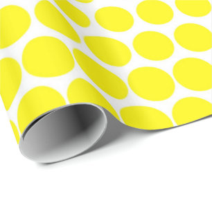 Cadmium Yellow Polka Dot Modern White Cadeaupapier