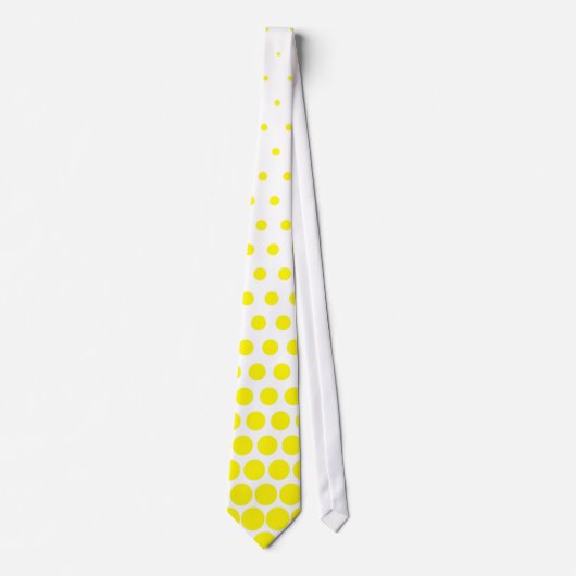 Cadmium Yellow Polka Dot Modern White Stropdas (Voorkant)