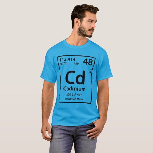 Cadmiumelement (zwart) t-shirt (Voorkant volledig)