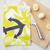 Cadmiumgeel tropische hibiscus; anker theedoek (Quarter Fold)