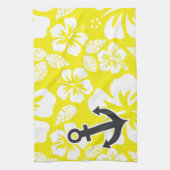 Cadmiumgeel tropische hibiscus; anker theedoek (Verticaal)