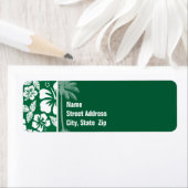 Cadmiumgroene tropische hibiscus; palm etiket (Insitu)