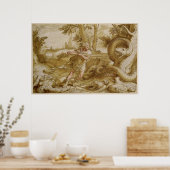 Cadmus staat op het punt een draak aan te vallen poster (Keuken)