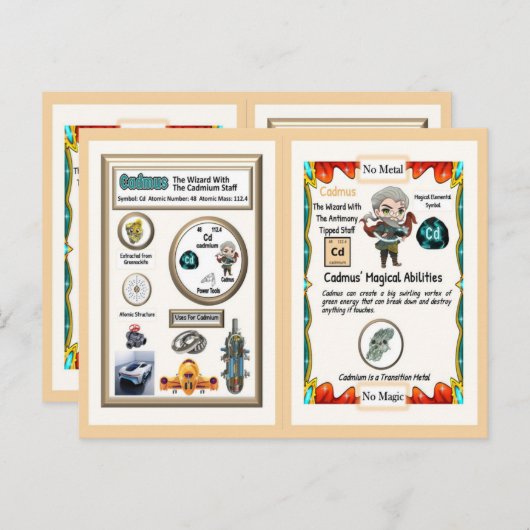 Cadmus Wizard - Cadmium-element Briefkaart (Voorkant / Achterkant)