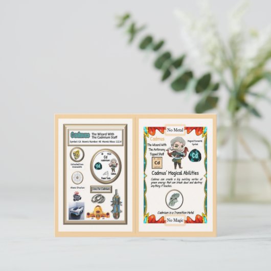 Cadmus Wizard - Cadmium-element Briefkaart (Staand voorkant)