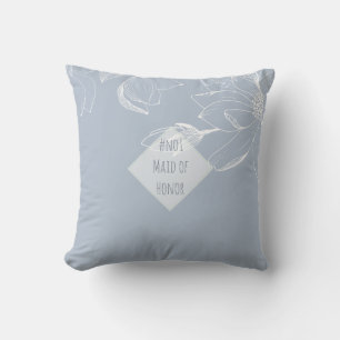 CADO GESCHENK Stof Blauw Witte Magnolia's Kussen