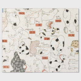 CADOCADEAU Katten (1847-1850) JAPANSE PRINT Cadeaupapier