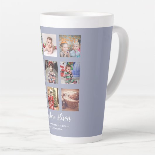 CADOFO'S OMA EN OPA FOTOCOLLAGE GIFTS - Stofblauw Latte Mok (Rechterhoek)