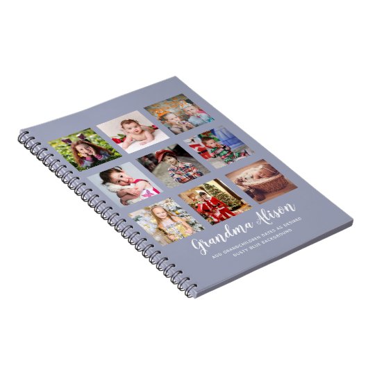 CADOFO'S OMA EN OPA FOTOCOLLAGE GIFTS - Stofblauw Notitieboek (Rechterzijde)