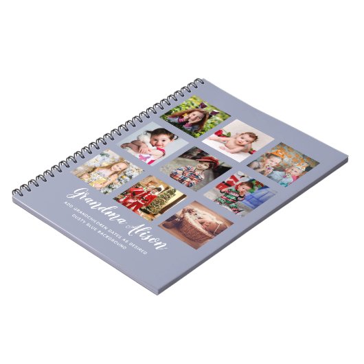 CADOFO'S OMA EN OPA FOTOCOLLAGE GIFTS - Stofblauw Notitieboek (Linkerzijde)