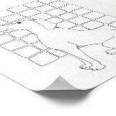 Cador Dog met Vierkanten Originele Tekening Poster (Hoek)
