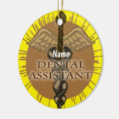 Caduceus aangepaste tandheelkundige assistent orna keramisch ornament (Links)