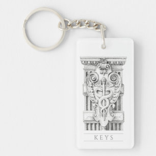 CADUCEUS Acryl Rechthoekige Sleutelhanger