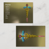 CADUCEUS AGATE, levendig goudroze paars grijs Visitekaartje (Voorkant / Achterkant)