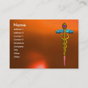CADUCEUS AGATE, levendig goudroze sinaasappel Visitekaartje