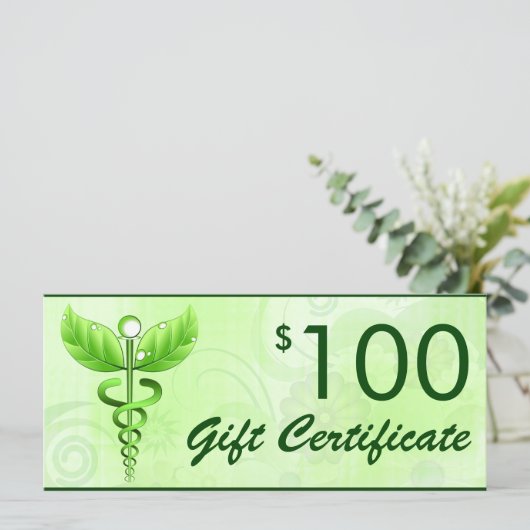 Caduceus Alternative Medicine $100 Gift Voucher (Staand voorkant)