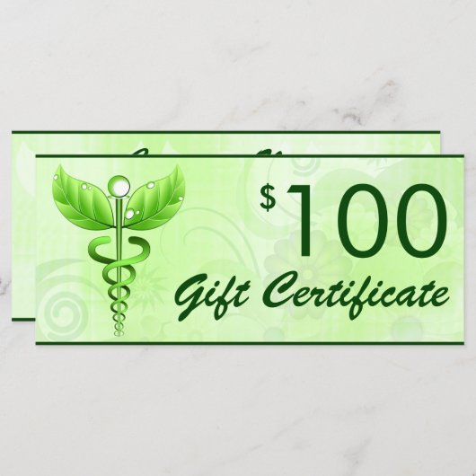 Caduceus Alternative Medicine $100 Gift Voucher (Voorkant / Achterkant)