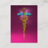 CADUCEUS AMETHYST levendig goudroze paarse, fuchsi Visitekaartje (Achterkant)