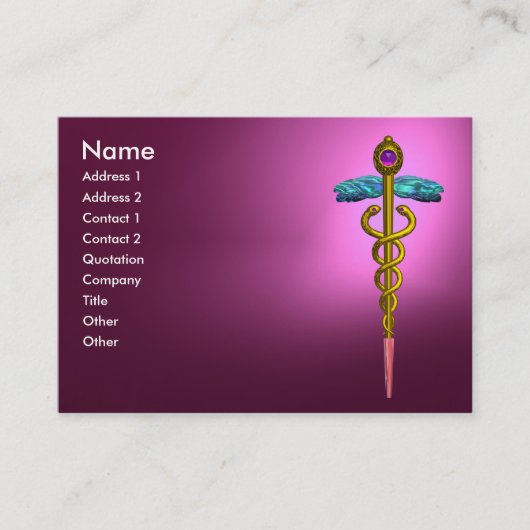 CADUCEUS AMETHYST trillend goudroze paars violet Visitekaartje (Voorkant)