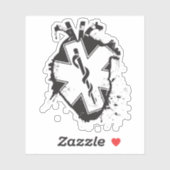 Caduceus anatomisch hart ster van het leven sticker (Vel)