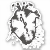 Caduceus anatomisch hart ster van het leven sticker (Voorkant)